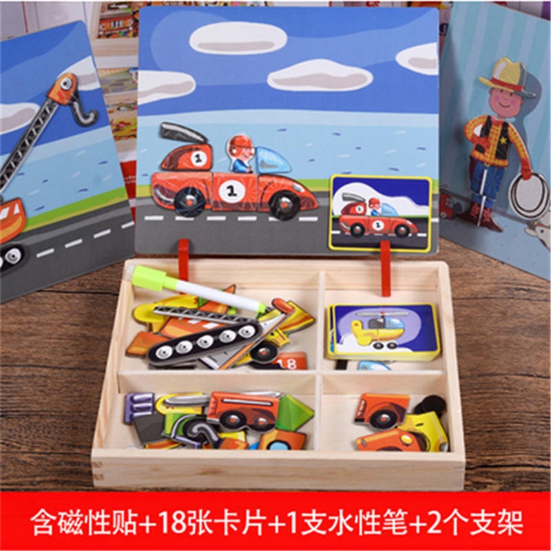 Wooden Jigsaw Puzzle Children'S Intelligence Development Toys 1-3 Years Old 5 Boys And Girls Baby Early Childhood Education Enlightenment Building Blocks - Image 3